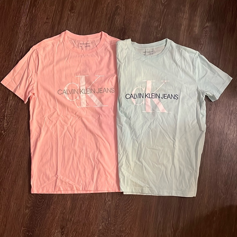 Calvin Klein Pink and Blue t-shirts
